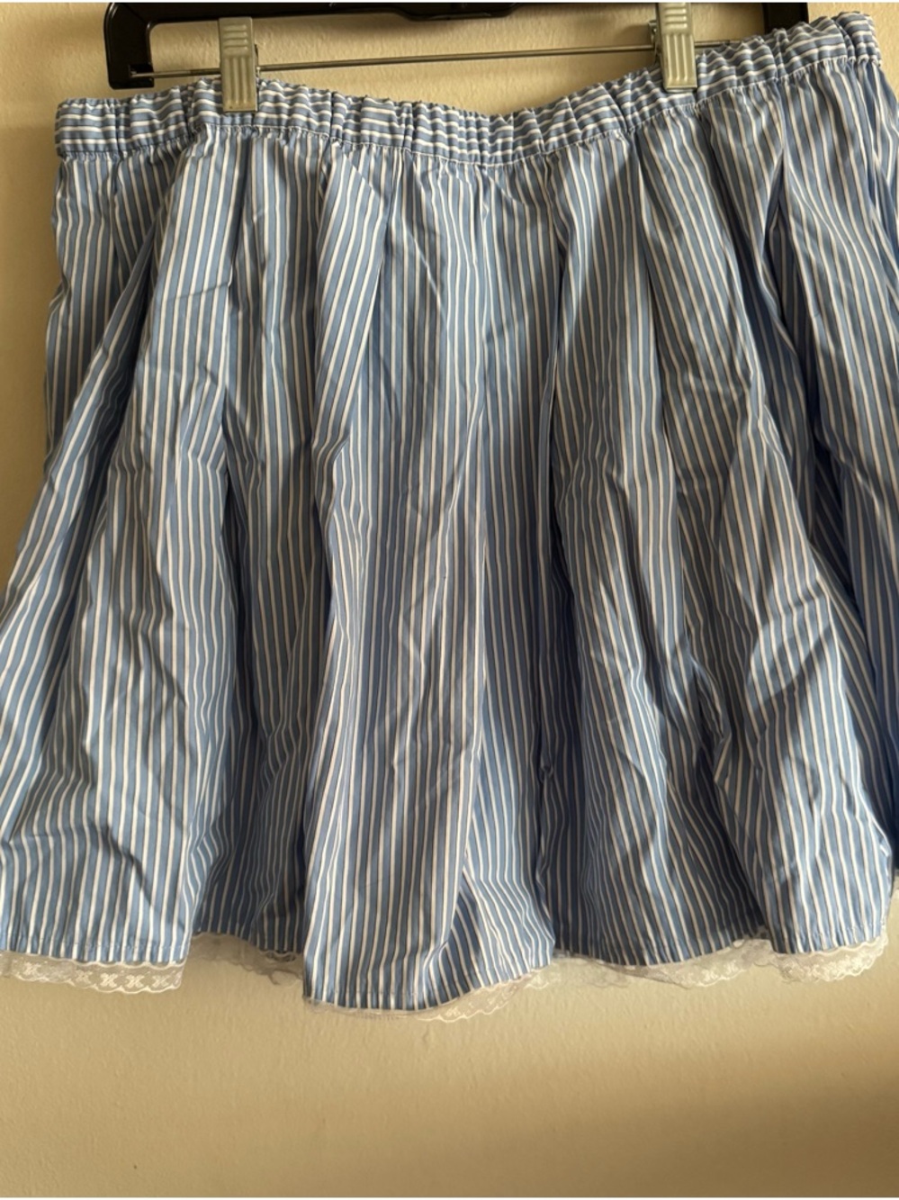 J. Crew Blue Striped Drawstring Pleated Skirt - Picture 3 of 5